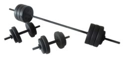 Opti 50kg Vinyl Barbell Dumbbell Set.